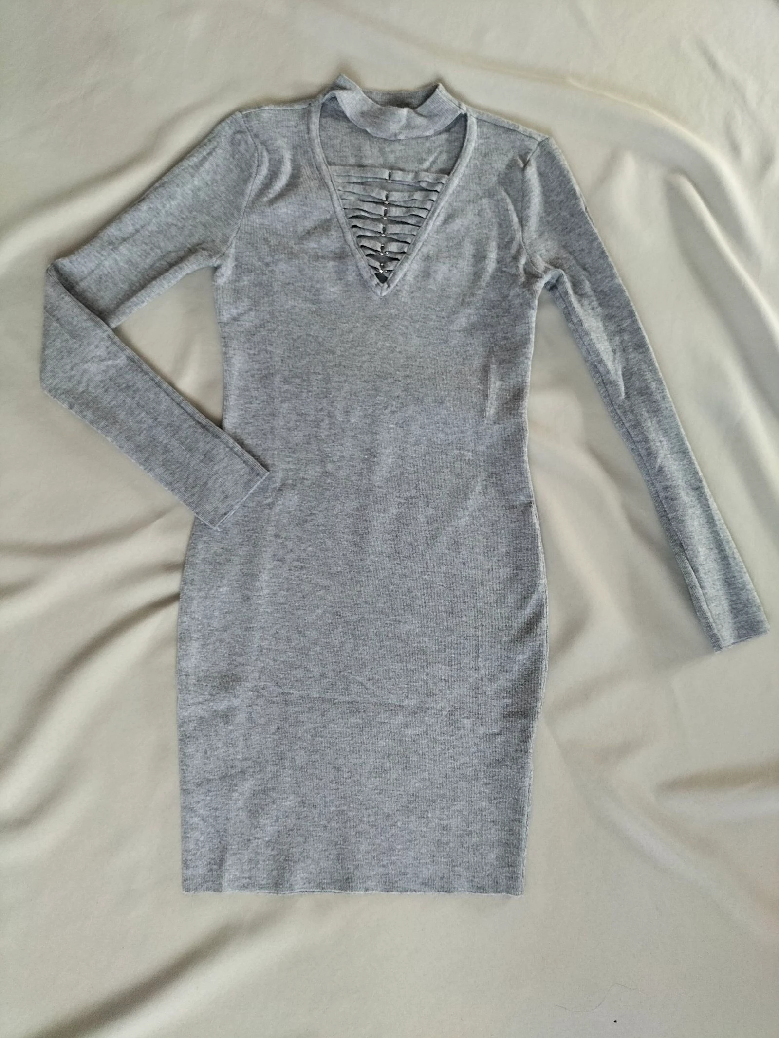 Vestido de Punto Gris Talla Única (34/36) | Moëwy | Muy buen estado – photo 3